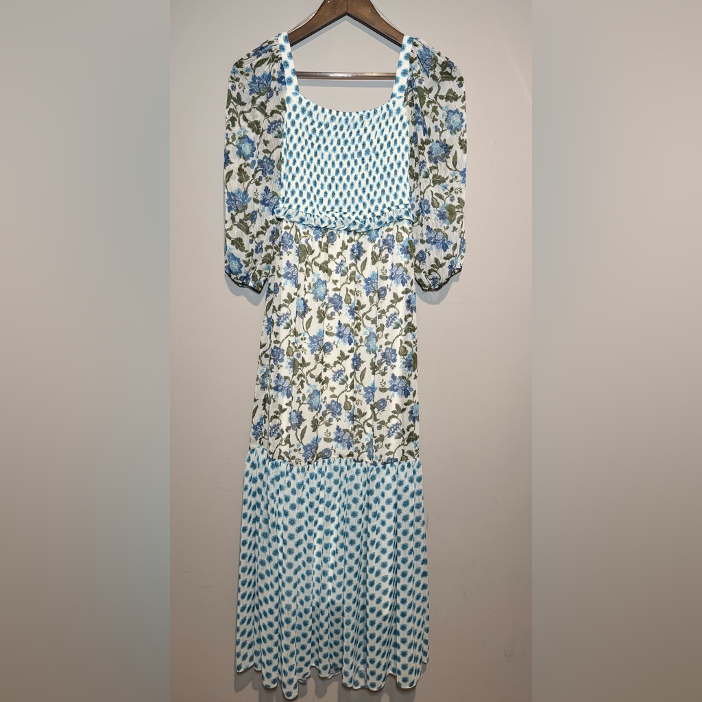 Taylor Chiffon Maxi Floral Flower Tiered Boho Dress Size 2